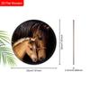 Unique Wooden Sign with Horse Pattern - Charming Round Sign for Front Door, Wall Hanging Decor - Ideal Gift for Friend & Family