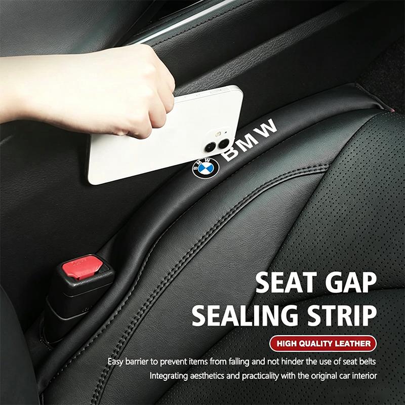 SCKS3 Leather Car Seat Gap Filler Seat Gap Leak Proof Strip For BMW Performance F30 F10 E90 E46 E60 E70 E39 E36 E87 X7 E92 E91 Sticker