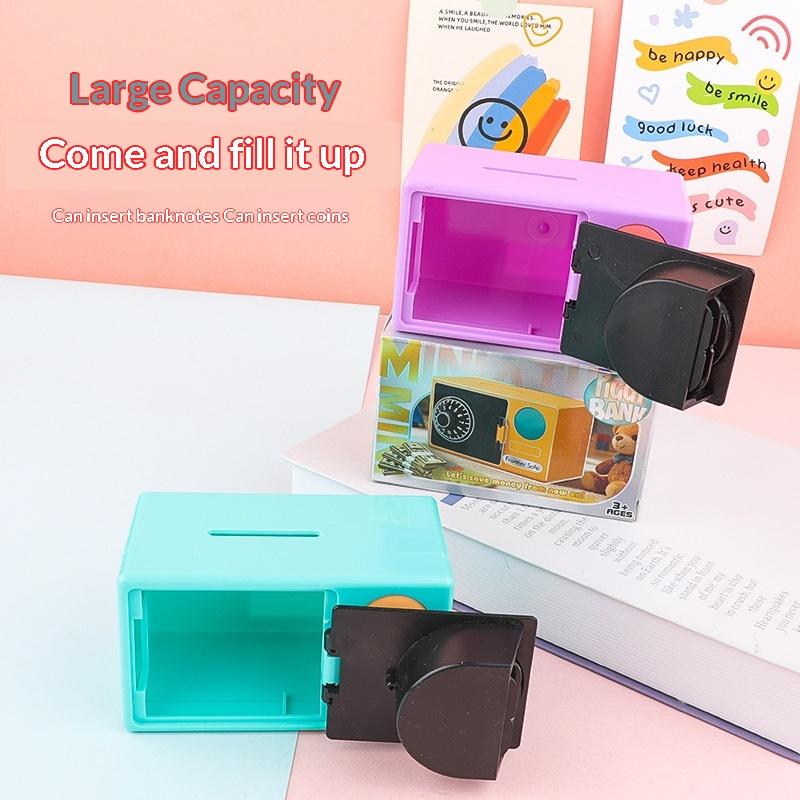 1Pcs New Year Gift Mini ATM Piggy Bank For Kids With Password Protected Digital Money Saving Box Coin & Cash Deposit Safe