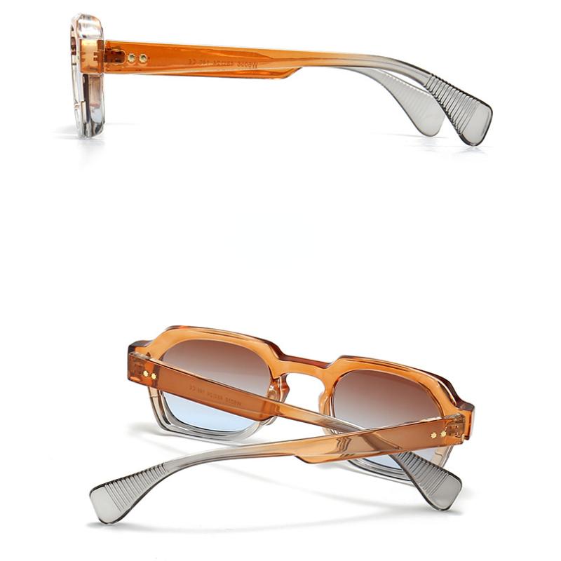 Midnite Star Ins Popular Fashion Square Rivets Men Sunglasses Vintage Punk Gradient Women Trending Light Blue Sun Glasses Uv400