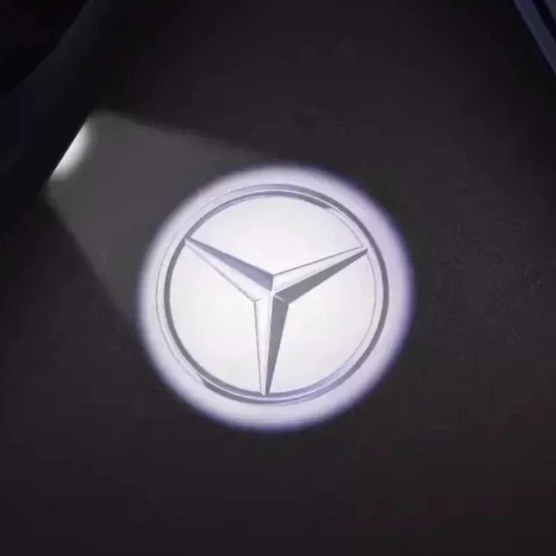 2025 Hot 2X Car Door Sign Welcome Light LED Projection Light For Mercedes Benz AMG GLC GLA GLE GLS GL W204 W176 W205 W213 W166 W
