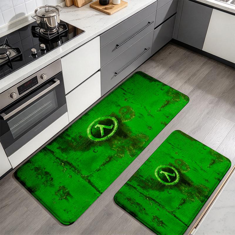 Halflife Flannel Kitchen Mat Christmas Soft Area Rug Non Slip Floor Carpet Home Decoration