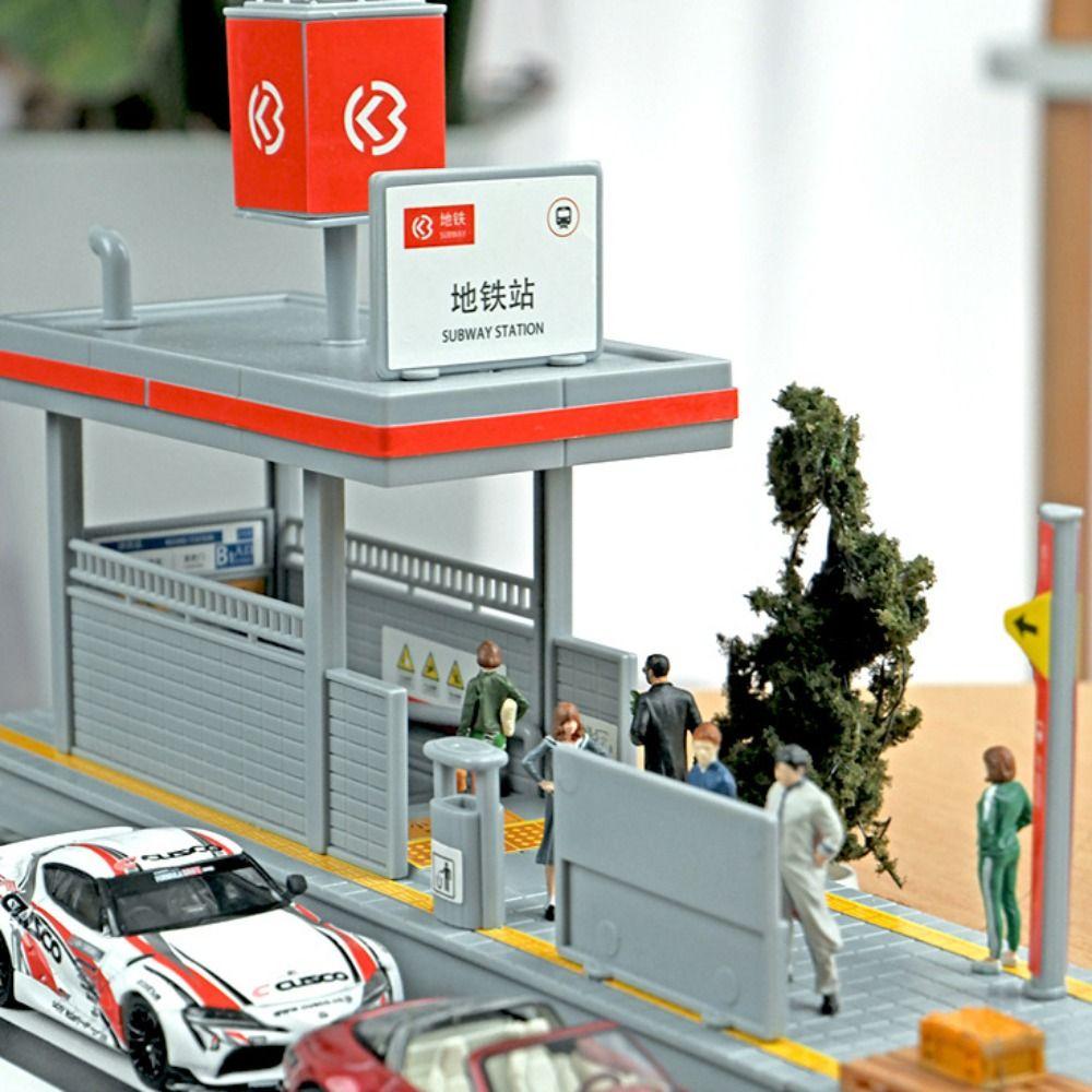 Simulated Metro Station Model Figure Display Architecture Scene Model Kids Toy