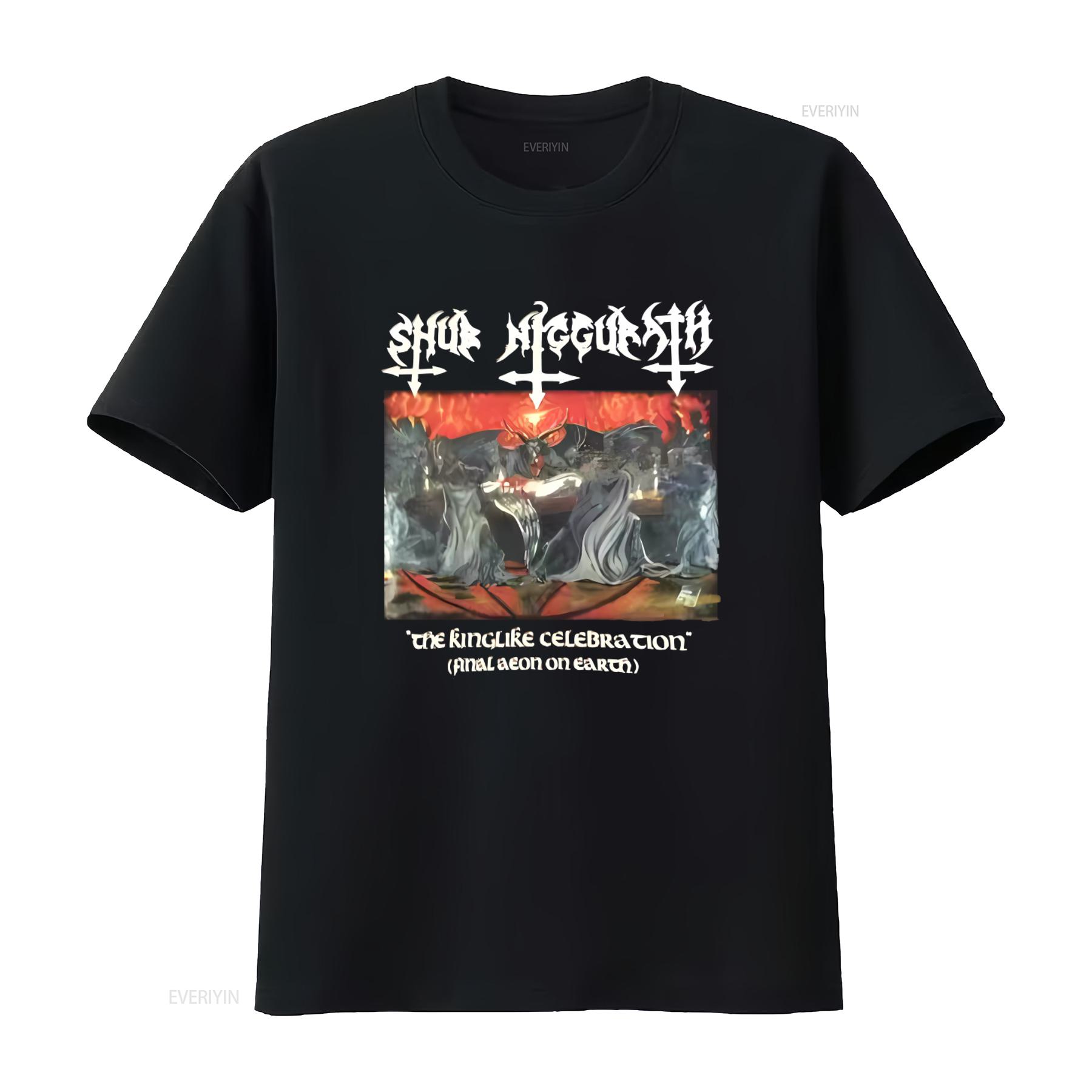 

SHUB NIGGURATH The Kinglike Celebration T Shirt XL Black Metal Band vintage Washed Breathable Casual homme Comfortable Unisex 4XL