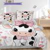 Cow Pattern Bedding Quilt Set Quilt Cover Pillowcase Home Decoration Birthday Gift (1 * duvet cover + 2 * pillowcase, without core)