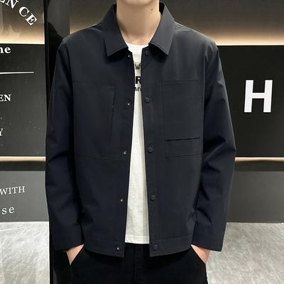 Men's Casual Jacket Spring New Lapel Fashion Spring and Autumn Comfortable Simple Versatile Coat