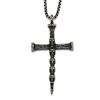 Vintage Punk Skull Cross Stainless Steel Necklace for Men Gothic Jewelry