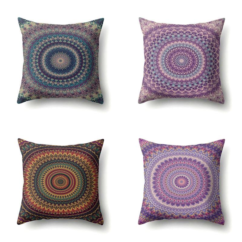 American Retro Ethnic Bohemian Polyester Pillow Case Car Decoration Home Printed Waist Rest Pillow Case