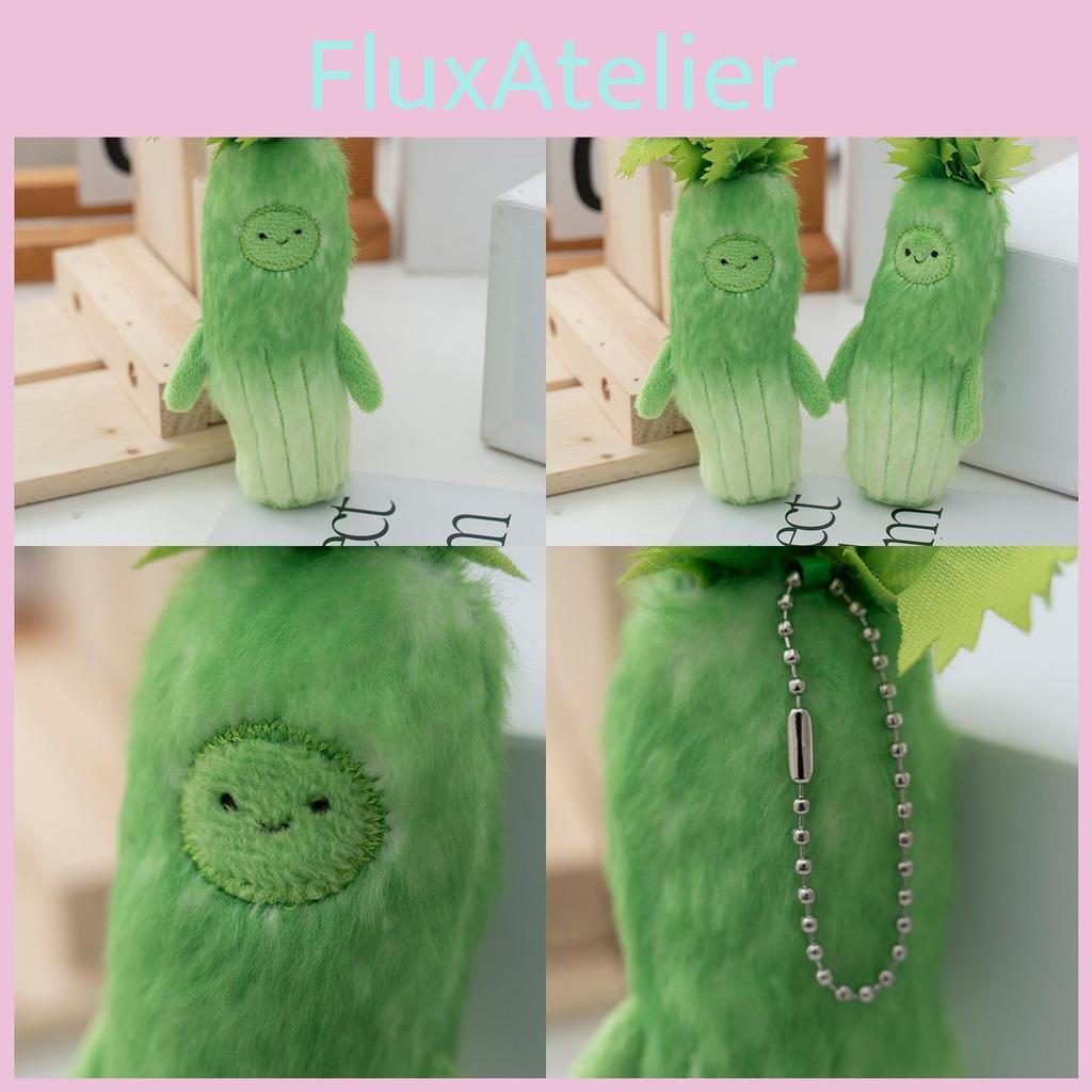 Mini Celery Plush Toy Keychain With Pp Cotton Filling For Bag Accessories