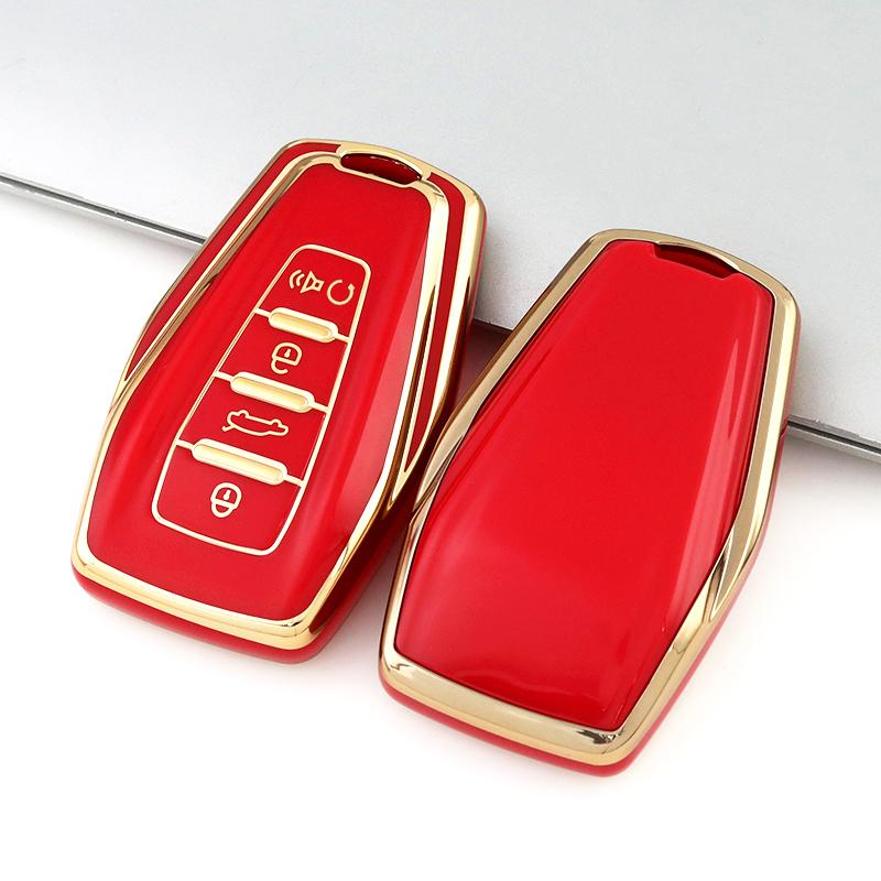 Gold Edge Fashion TPU Auto Shell Holder Bag For Geely Coolray Atlas Boyue NL3 Emgrand X7 EX7 SUV GT GC9 Borui Car Key Cover Case