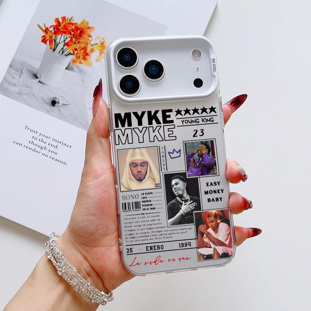 

M-Myke TowerS Singer Phone Case For iPhone 17 16 15 14 13 12 11 Pro Max Air Matte Laser Aurora Shockproof Funda iPhone 13
