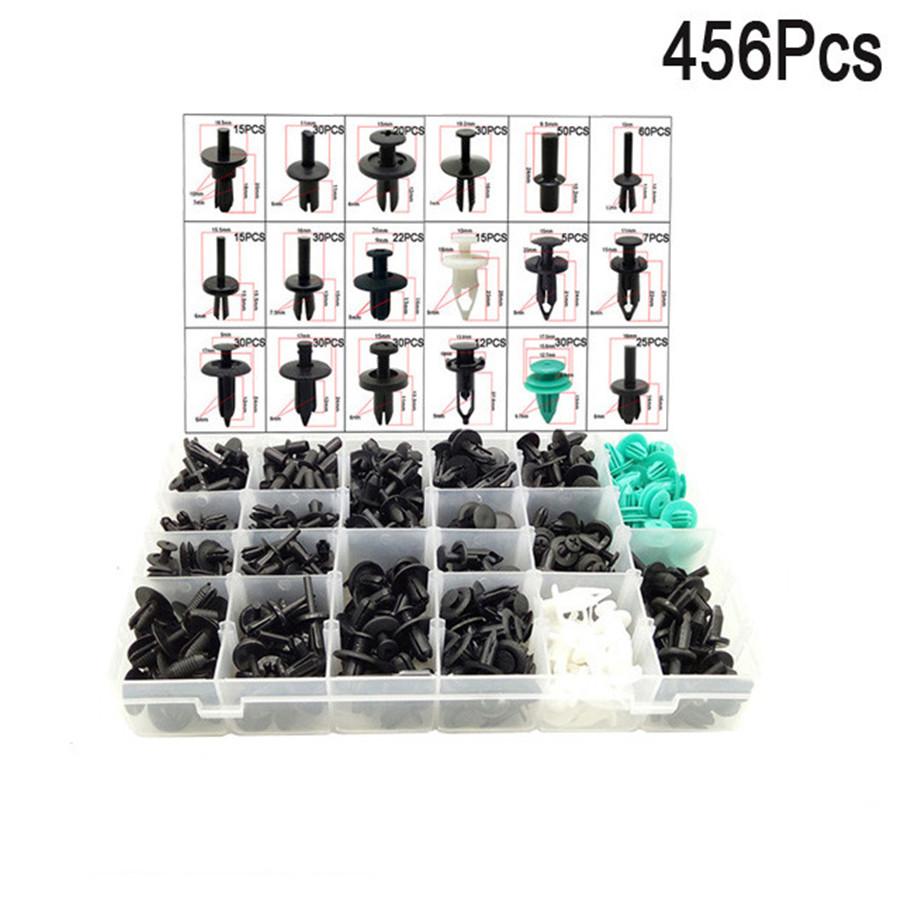 456pcs Car Vehicle Door Bumper Fenders Fasteners Push Pin Rivet Clips Screws Kit