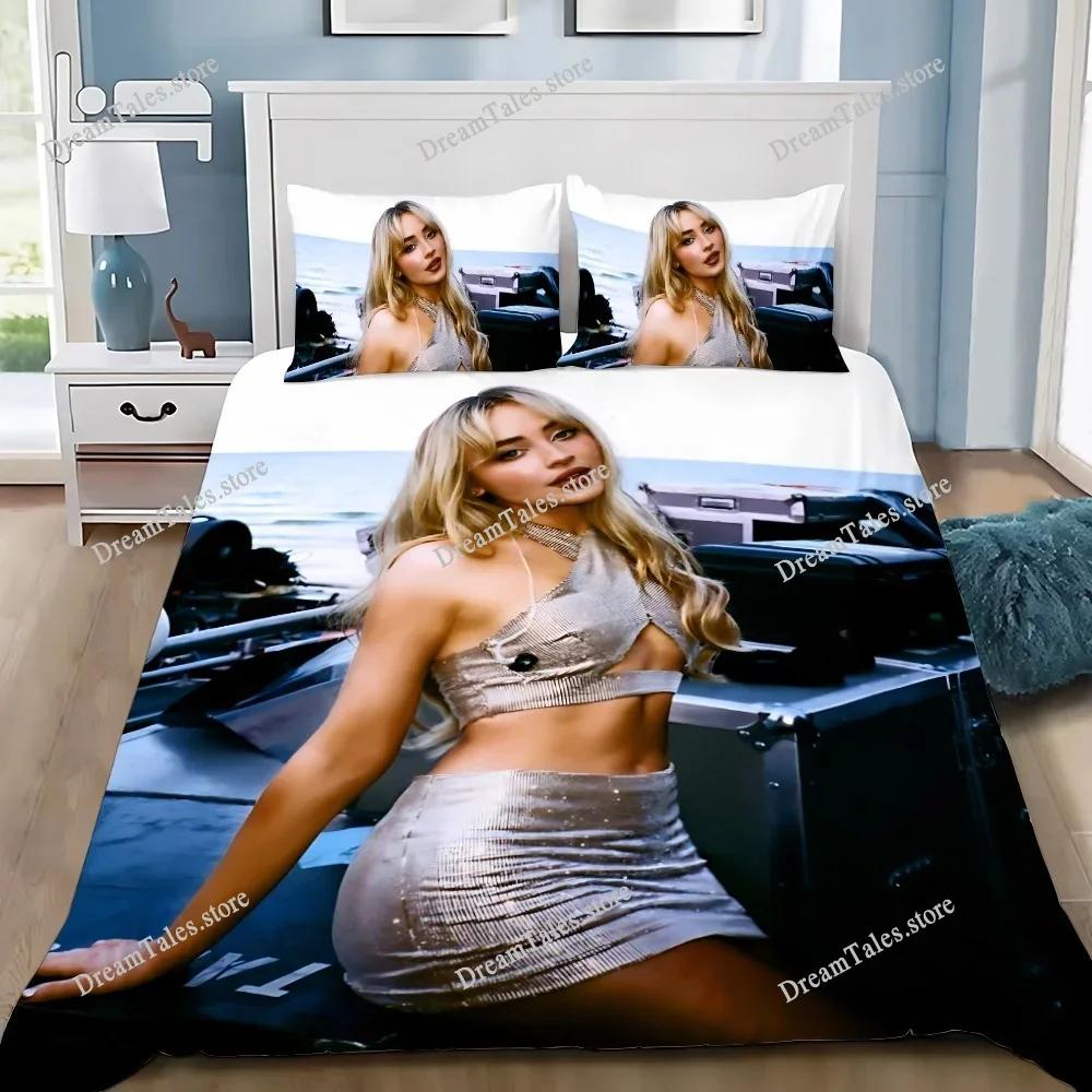 Bedding Set Sabrina CarpenterS Duvet Cover Pillowcase Adult Boy Girl Bedroom Decoration Children Gift Single Double Large Size