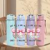 1PC Girl Volleyball Sport Bow Quote Print 750ml Color Plastic Sports Water Bottle Leakproof Flip Straw Lid Suitable for Sports Office Home Use