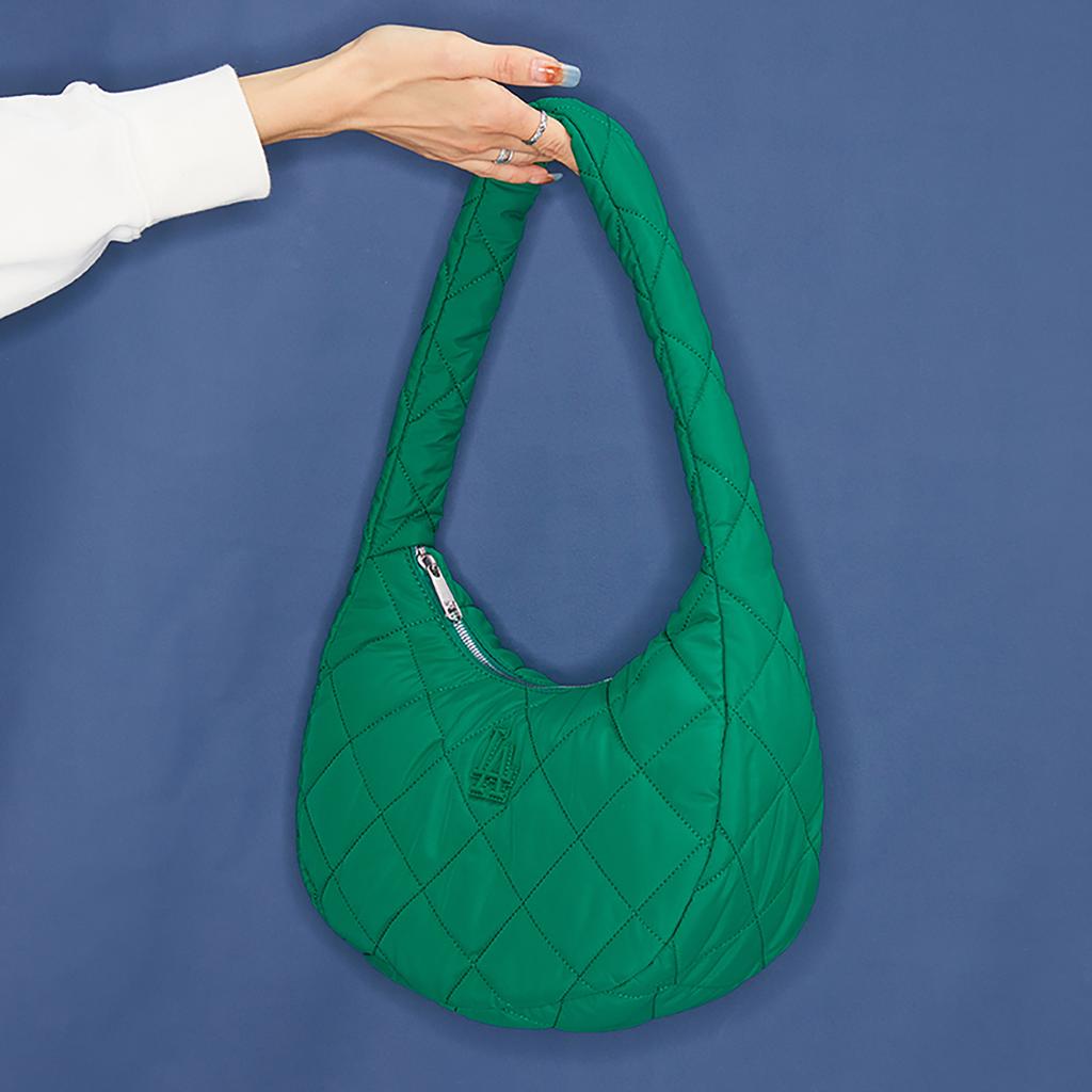New MLB Polyester Cloud Bag Dumpling Bag Shoulder Bag Handbag Shoulder Bag Women's Green 3ABQM0936-07GNL