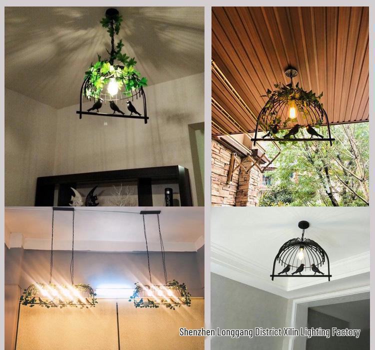 Retro Industrial Floral Birdcage Pendant Light for Cafe, Bar, Tea Shop, Clothing Store, or Restaurant