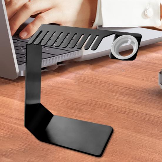 Watch Charger Stand Stable Base Rustproof Corrosion Resistant Smooth Surface Desktop Smartwatch Charger with Watch Band Holder for Apple Watch