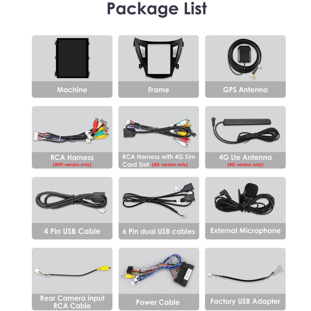 OSSURET Android Car Radio GPS for Hyundai Elantra Avante I35 2011-2013 Multimedia 9.7inch Vertical Screen Carplay Android Auto Player Multimedia Video