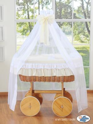 Moses Basket with Canopy Deluxe - Bellamy Cream