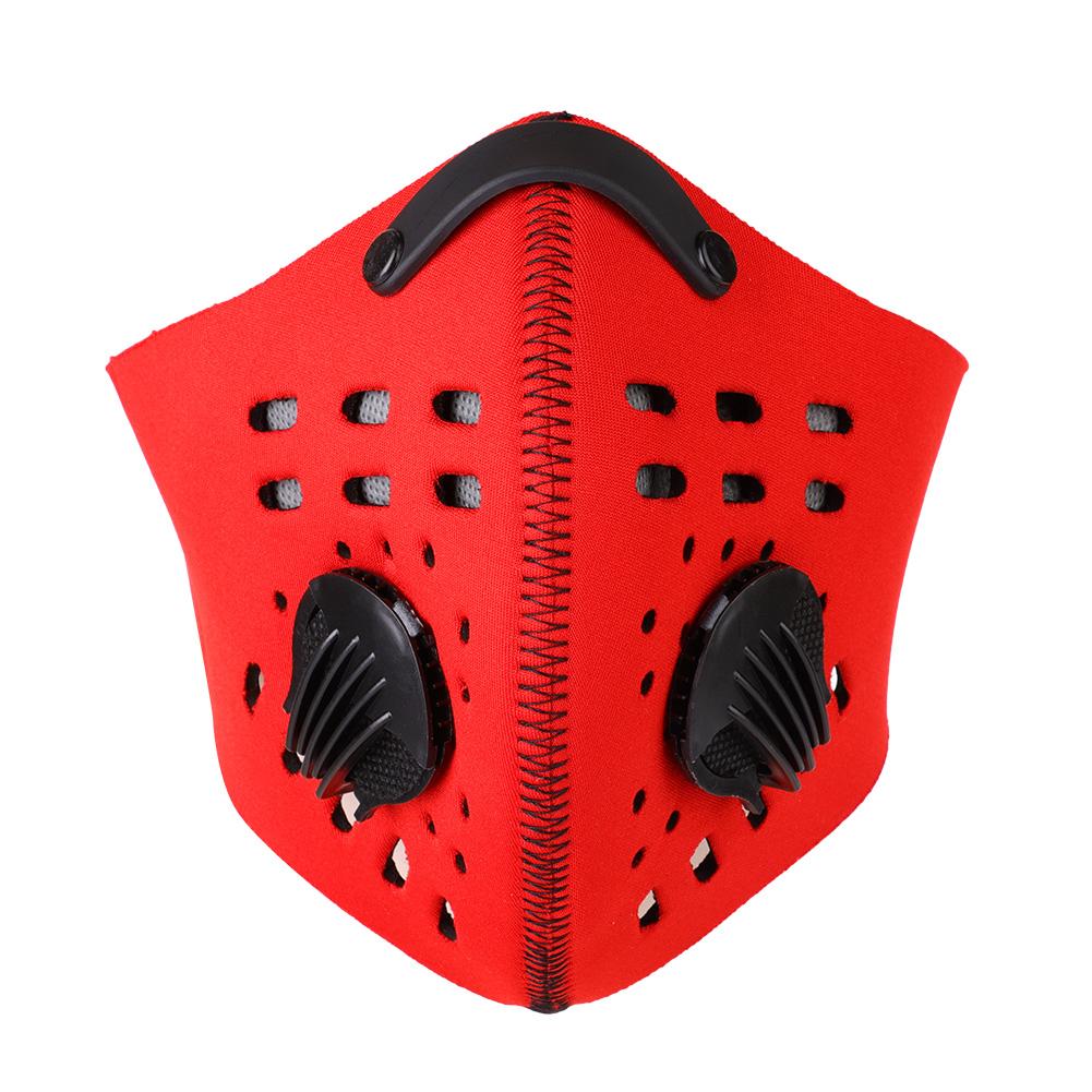 Warm Anti Dust Pollution Dustproof Filter Half Face Mask for Outdoor Cycling(Red)