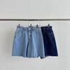 New Arrivals Open Run Women Cat Cut Wide Summer Denim Shorts