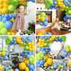 101pcs Turquoise Lemon Yellow Balloon Garland Set Gold Square Star Balloon Suitable for Summer Party Birthday Party Decoration