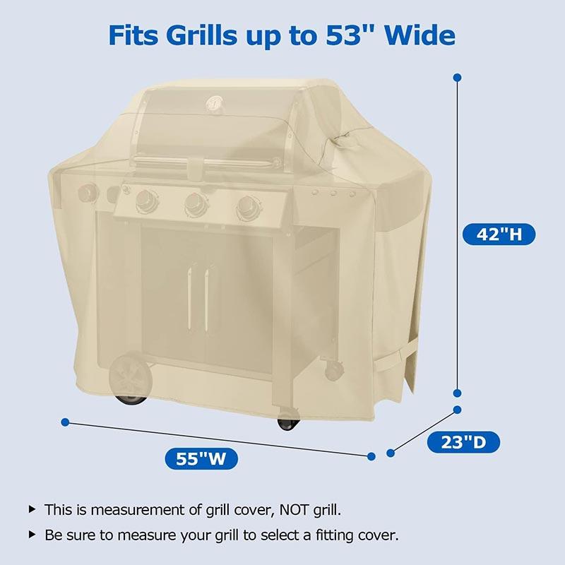 Vodotěsný kryt na gril z 420D oxfordské tkaniny, celoroční protiprachový kryt na venkovní grilovací kamna a nábytek
