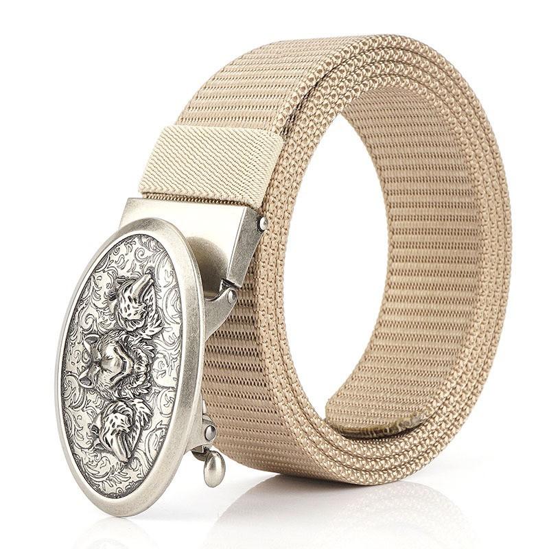 2019 Canvas Belt Men s Outdoor Casual Alloy Automatic Buckle Nylon Trouser 120cm