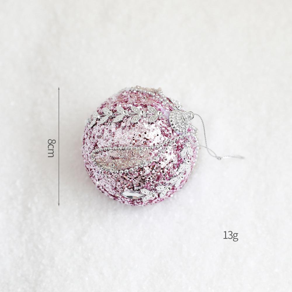 Christmas Tree Ornaments Pink Foam Ball Bow Tree Top Star Xmas Tree Hangings Pendant Party Decorations Supplies 2025 New Year