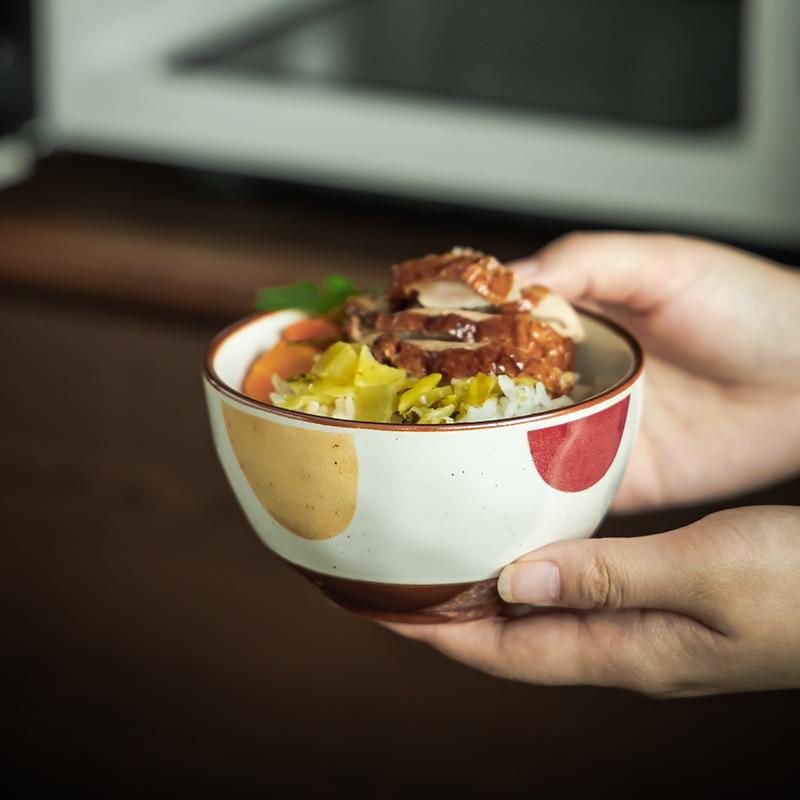 Creative Japanese Household Ceramic Eating Bowl Tableware Small Bowl Rice Bowl Drink Soup Bowl Niche Breakfast Yogurt Oat Bowl