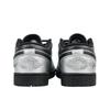 Jordan Air Jordan 1 Low 'Triple Black Warrior, Silver Armor Style Cow Leather, Leather Abrasion Resistant Low Top 553558-093(Team695-)