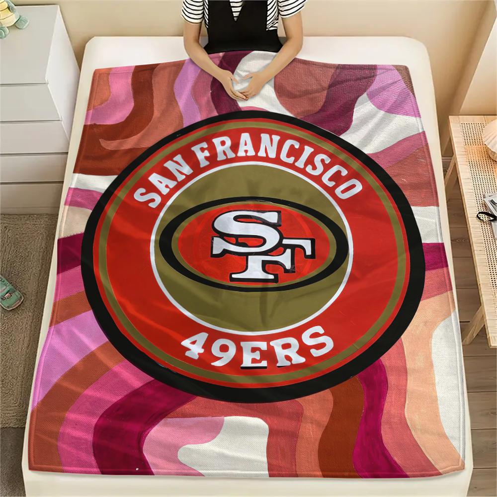 1Pc San Francisco 49ers Print Flannel Blanket, High quality Comfortable for All Seasons, Home Decor, Warmth and Comfort, Perfect for Gifts