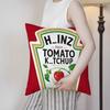 Funny H-heinzS Ketchup Label Pillow Case Soft Plush Fabric Double Sided Print Decorative Home Living Room Gift Cushion