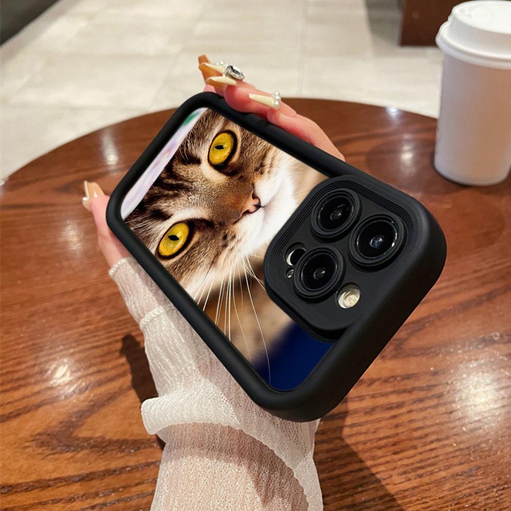 LZ10 Cat Body Language Silicone Phone Case for Samsung A15 A35 S24 S23 Ultra S22 S21 Plus S20 FE A05 A06 A54 A55 A53 A14 M15 Shockproof Back Cover