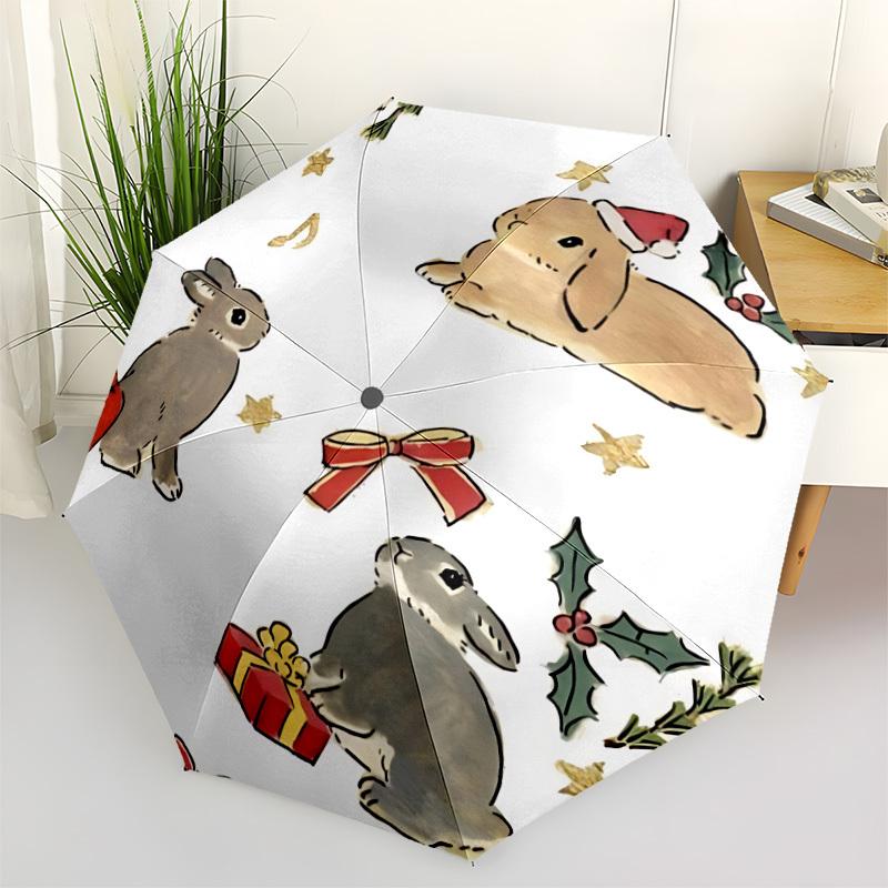 

1pc rabbits Umbrella Portable Home Essential Umbrella Folding Umbrella Durable Iron Frame yy251128013