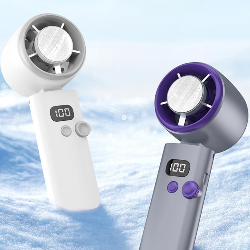 Portable Handheld Fan 100 Speed Mini Cooling Desk Fan Quiet Handheld Fan with Digital Display USB Rechargeable Table Fan