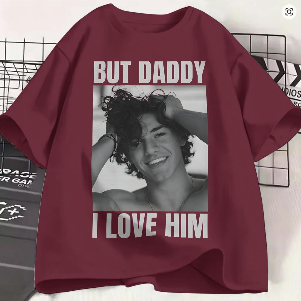 Offcampus Unisex T Shirts But Daddy I Love Him Vintage Tee Shirt Short Sleeve Crewneck Tshirt Pure Cotton Clothing