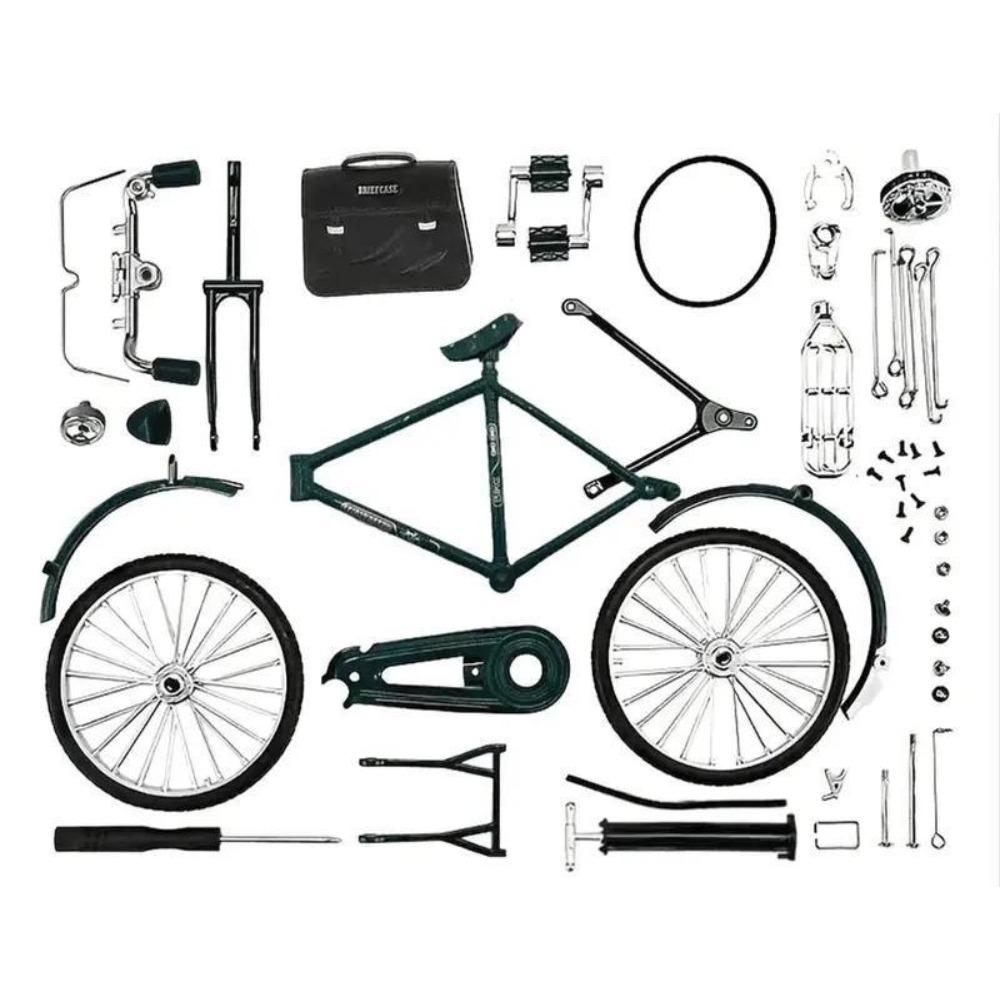 New 1/10 Miniature Alloy Model Bicycle Diecast Metal Bike Adult Simulation House Decor Fun Crafts Collection Ornaments Gifts