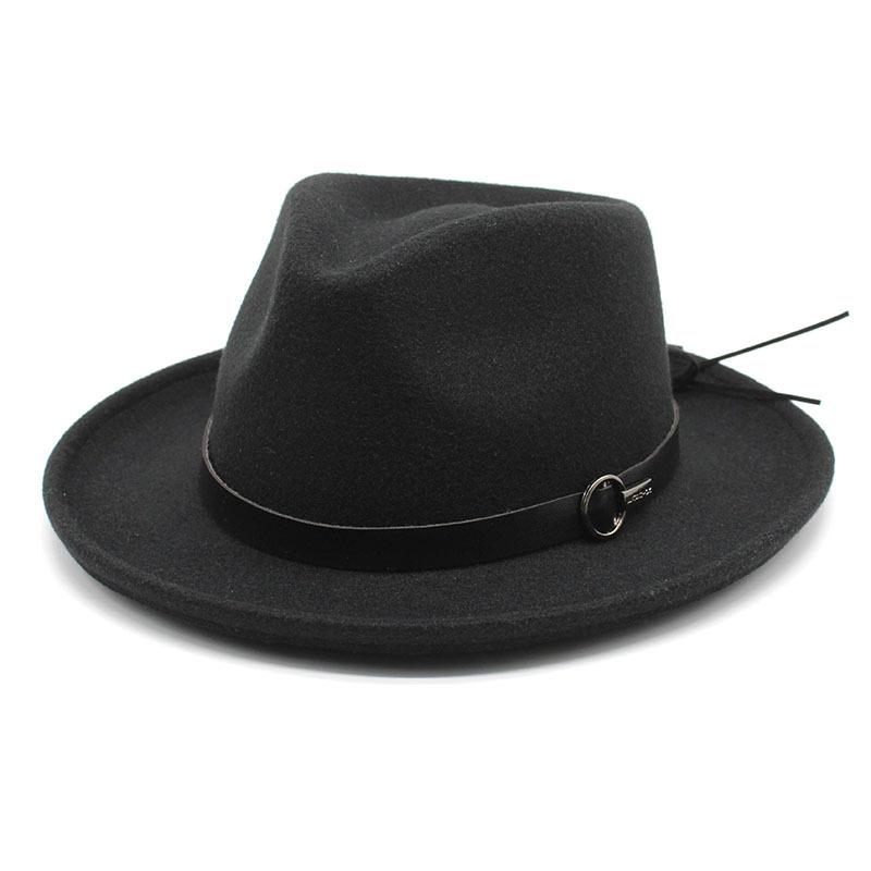 

Thickened Felt Hat, Seasonal Wool, A British Version Top Hat, A Felt Hat. M（56-58cm） чорний