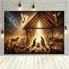 1, Large Nativity Background Cloth, Background Decoration, Room, Photo Studio Prop - Suitable for Home Decoration