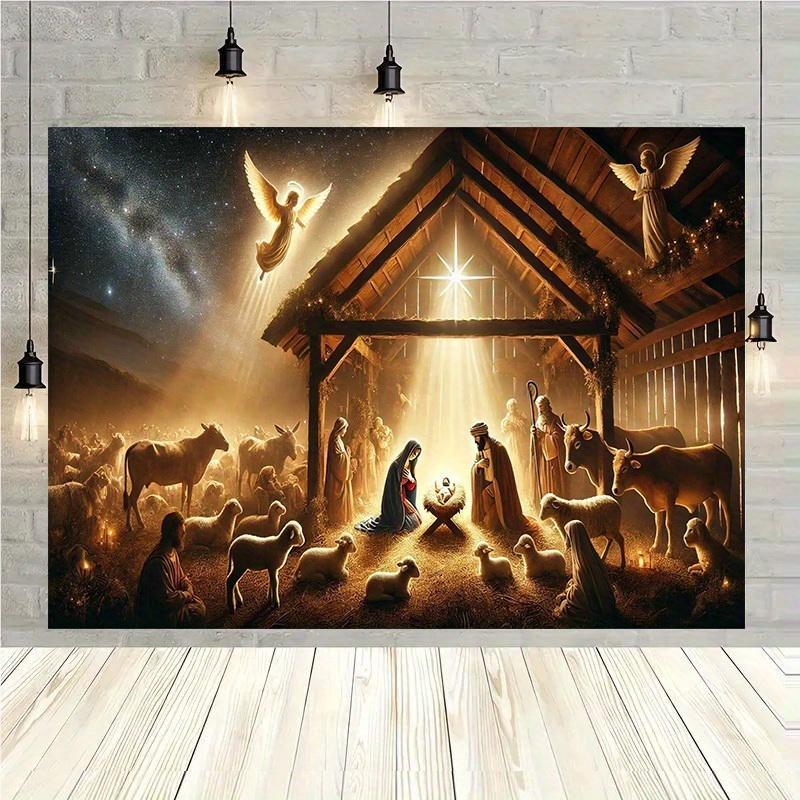 1, Large Nativity Background Cloth, Background Decoration, Room, Photo Studio Prop - Suitable for Home Decoration