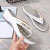 Women's Flip-flops Designer Metal Button Slippers Wedge Platform Slippers Summer Casual Beach Slippers for Women Sandalias Mujer