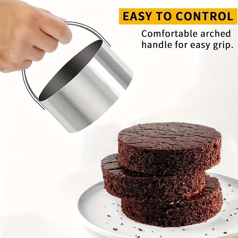 5ks Nerezová ocelová kulatá sada vykrajovátek na sušenky s ergonomickou rukojetí - Odolné pekařské nástroje pro dokonale tvarované pečivo, sušenky a těsto