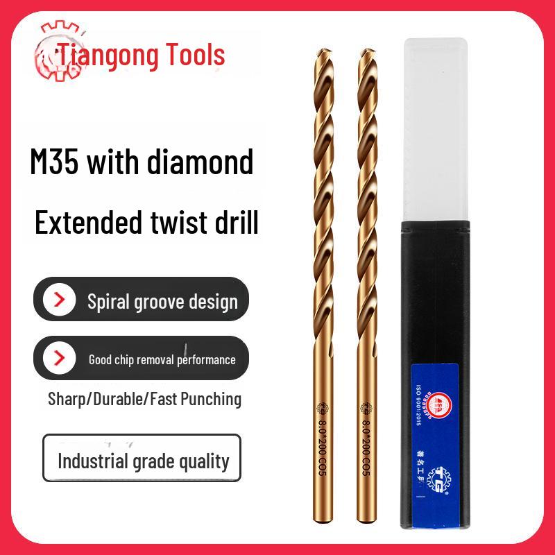

M35 Cobalt Extended Twist Drill Bit for Stainless Steel, Metal, and Woodworking 1.5*70