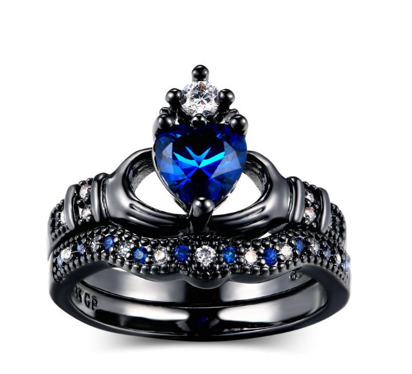European & American Style Goose Egg-Shaped Zircon Engagement Ring with Two-Tone Electroplating