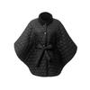 Zweiseitiger gesteppter Fleece-Schal-Umhang mit Gürtel für Damen