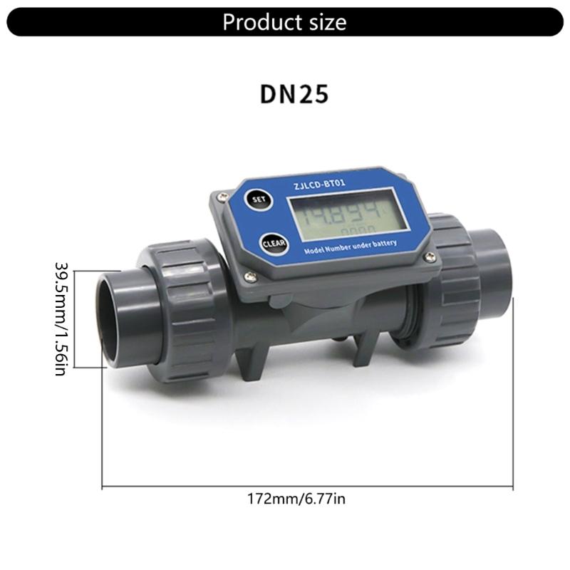 Digital Turbines Flowmeter Suitable For Farm & Garden Irrigation With LCD Display Measure Water Petrol Kerosene Methanol