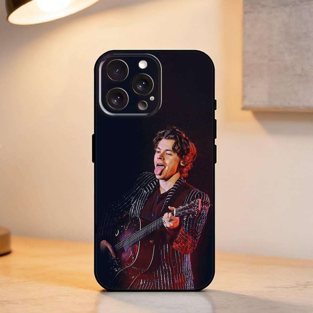 Singer H-Harry Styles     Phone Case For iPhone 17,16,15,14,13,12,11 Plus,Pro Max,XS,Soft Silicone Black Cover