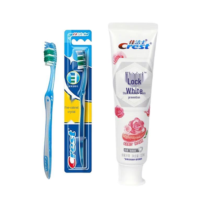 Crest Soft Bristle Toothbrush & Rose Whitening Toothpaste Set