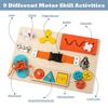 Wooden Busy Board for Toddlers,Montessori 9 In1 Sensory Fine Motor Skills Activity Board, Intelligence Development Toys Gift